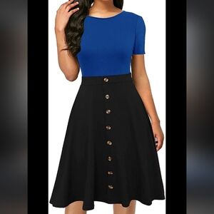 BERYDRESS NWT‎ Sz. XL Color block Blue & Black